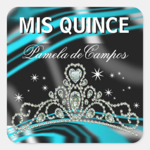 Sticker Carré De Blinged diadème de scintillement Quinceañera
