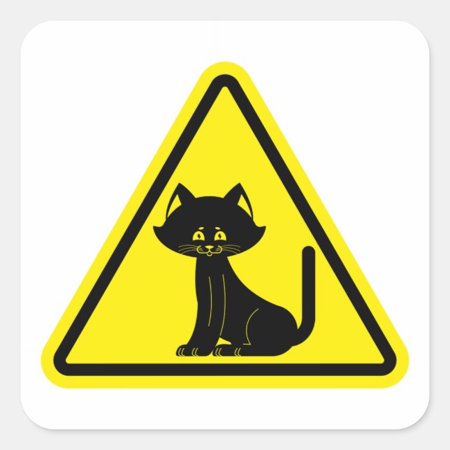Sticker Carré de chat noir pour animal de compagni (Devant)