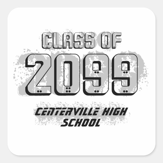 Sticker Carré de classe moderne noire (Devant)