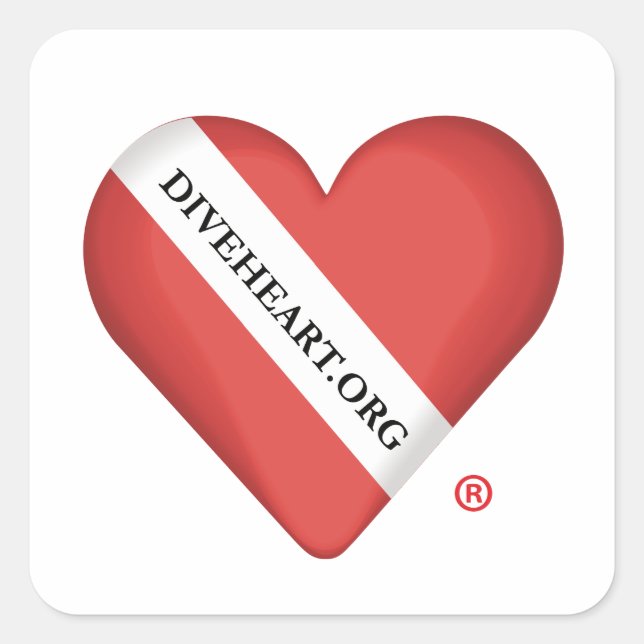Sticker Carré de coeur de Diveheart (Devant)