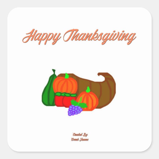 Sticker Carré de Cornucopia Thanksgiving (Devant)