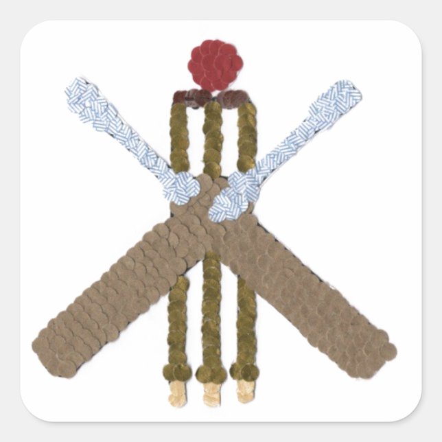 Sticker Carré de cricket/étiquette (Devant)