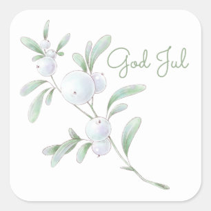 Sticker Carré de God Jul White Winter Berries
