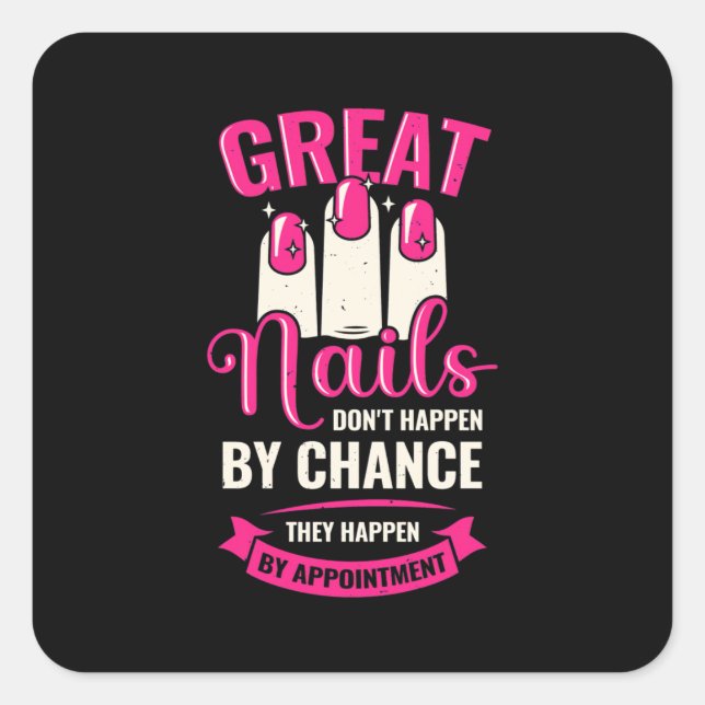 Sticker Carré De Grands Nails Se Produisent Par Nomination (Devant)