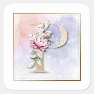 Sticker Carré de la florale P Monogram Burgundy
