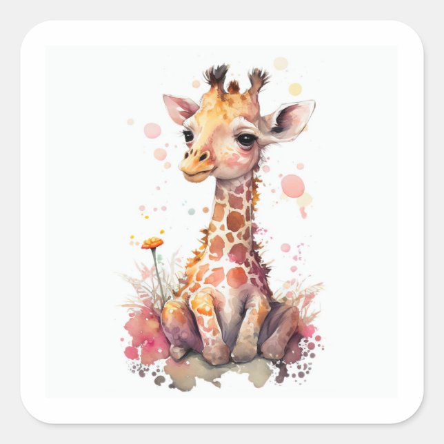 Sticker Carré de la Giraffe pour bébé (Devant)