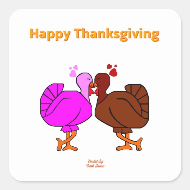 Sticker Carré de la passion de Thanksgiving (Devant)