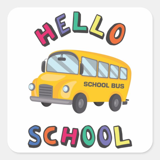 Sticker Carré de l'école Hello (Devant)