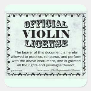 Sticker Carré de licence de violon