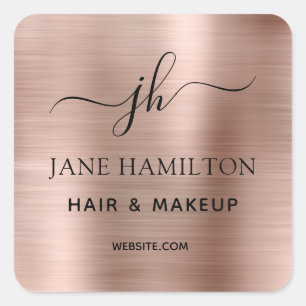 Sticker Carré de logo commercial Blush Pink