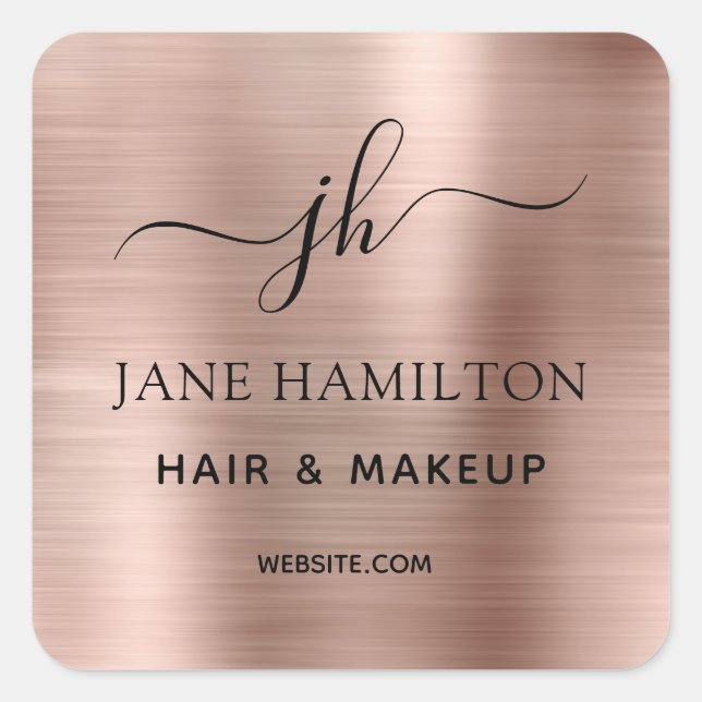 Sticker Carré de logo commercial Blush Pink (Devant)