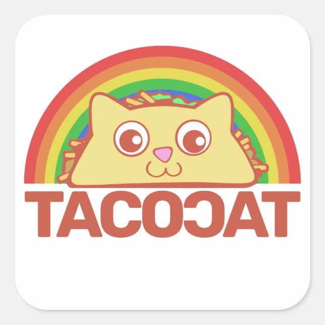 Sticker Carré de luxe TacoCat (Devant)