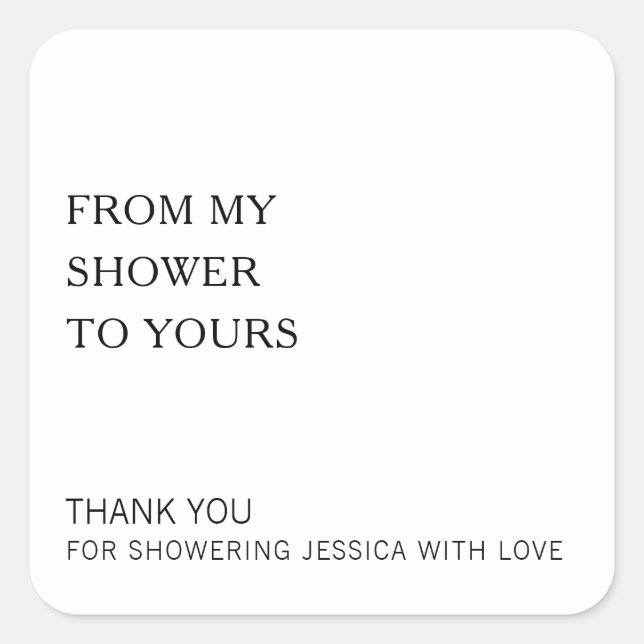 Sticker Carré De Ma Douche À La Vôtre Cadeau De Remerciement De  (Devant)