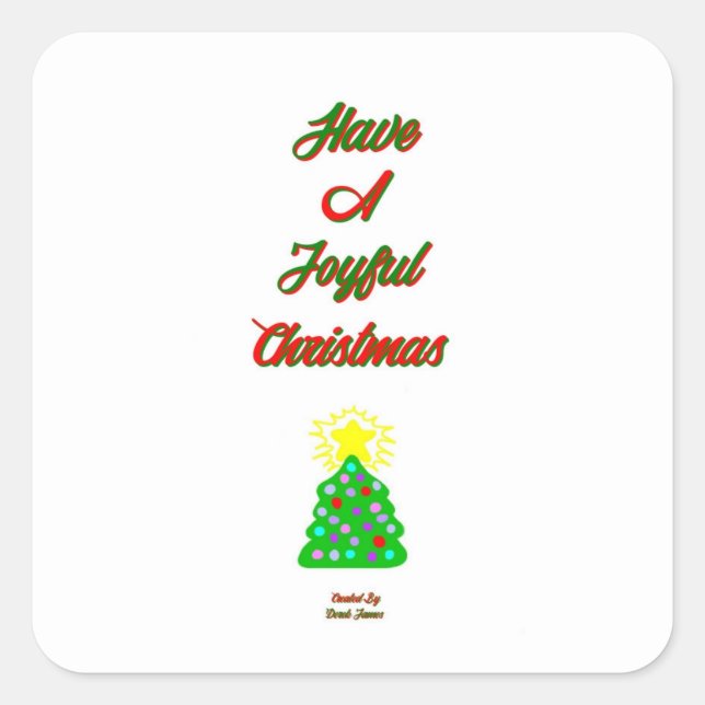Sticker Carré de Noël joyeux (Devant)