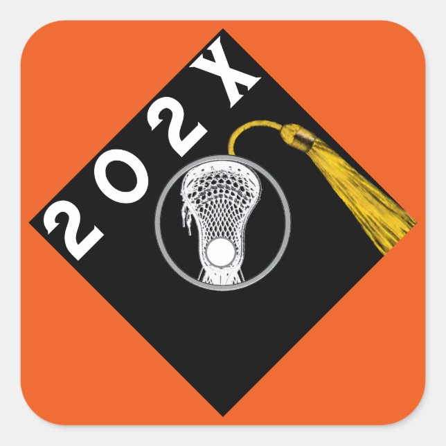 Sticker Carré de nuit de l'équipe Lacrosse Orange (Devant)