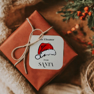 Sticker Carré De Père Noël Christmas Santa Hat Sketch