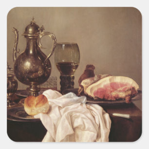 Sticker Carré De petit déjeuner toujours la vie (huile sur le