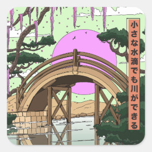 Sticker Carré De petites gouttes d'eau peuvent aussi faire une r