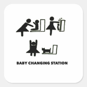 Sticker Carré de poste de changement de bébé