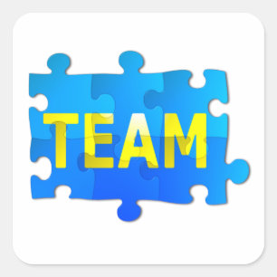 Sticker Carré de puzzle Team Jigsaw