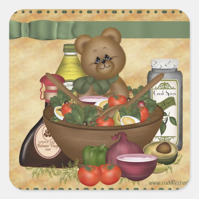 Sticker Carré de salade sucrée (Devant)