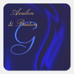 Sticker Carré de soie bleu Marquis