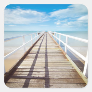 Sticker Carré de Tropical Beach Pier