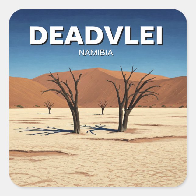 Sticker Carré Deadvlei Namibie Travel (Devant)