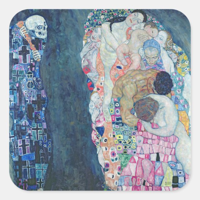 Sticker Carré Death and Life, c.1911 (huile sur toile) (Devant)