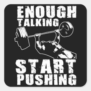 Sticker Carré Début de la poussée - Presse de banc - Motivation 