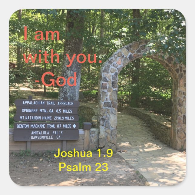 Sticker Carré Début du sentier Appalachian - Où votre randonnée  (Devant)