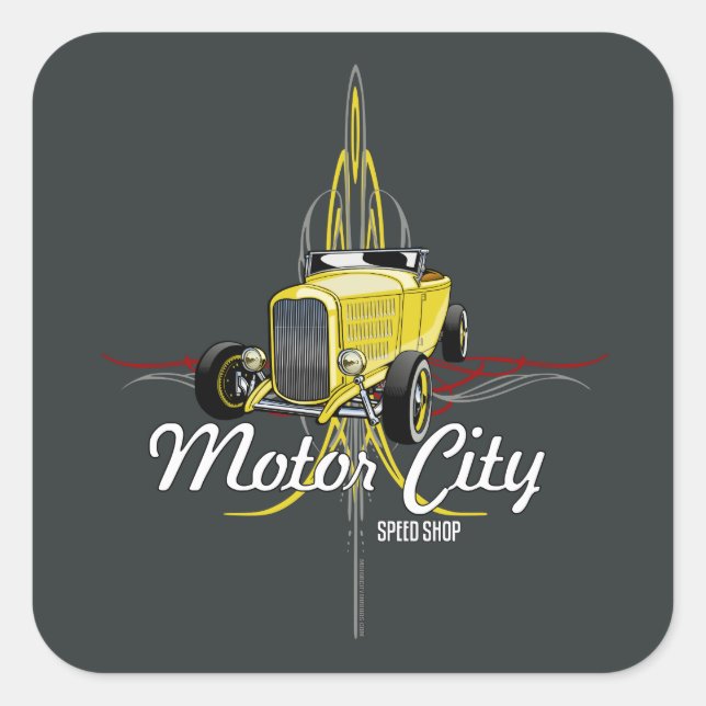 Sticker Carré Décal Boîte à outils pour montres Hi-Boy rayé (Devant)