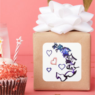 Sticker Carré Déchaîner mon ticker cardiaque