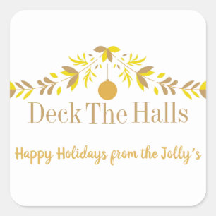 Sticker Carré Deck the Halls