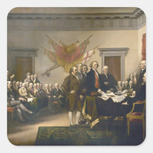 Sticker Carré Déclaration d'indépendance de John Trumbull 1819
