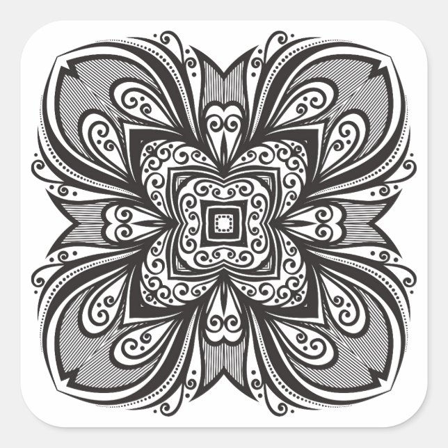 Sticker Carré Déco Carré noir inspiré (Devant)