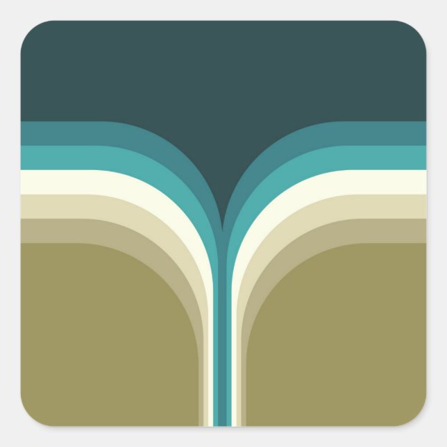 Sticker Carré Décor à deux arches de style rétro (Devant)