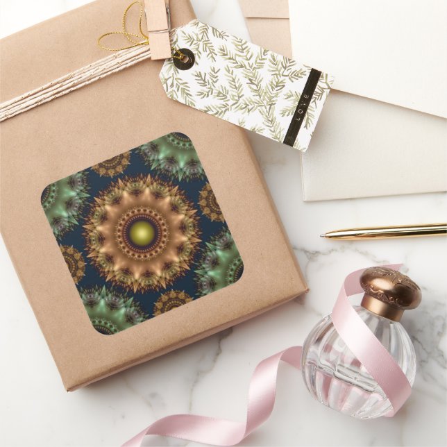 Sticker Carré Décor brillant fractal brillant orné (Cadeaux)