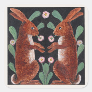 Sticker Carré Décor de fleurs de printemps de style antique repr