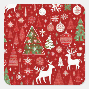 Sticker Carré Décor gris du bonhomme de neige de Noël motif père