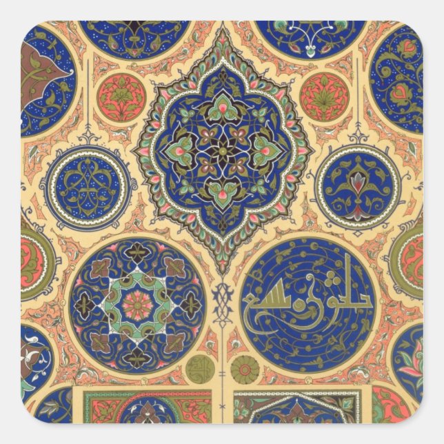 Sticker Carré Décoration arabe, plaque XXVII de 'Polychrome O (Devant)