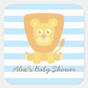 Sticker Carré Décoration Baby shower Lion