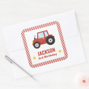 Sticker Carré Décoration d'anniversaire pour garçons au thème Tr