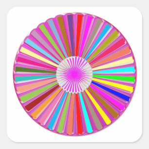 Sticker Carré Décorations colorées Chakra Roue FLORALE