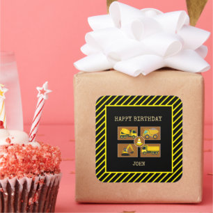 Sticker Carré Décorations d'anniversaire pour enfants sur le thè