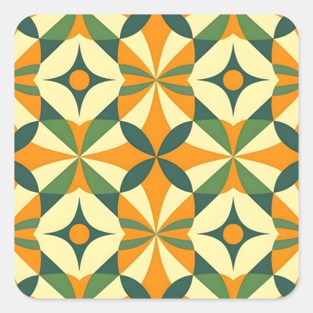 Sticker Carré Decorative retro seamless pattern (Devant)