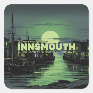 Sticker Carré Découvrez la mystérieuse Innsmouth