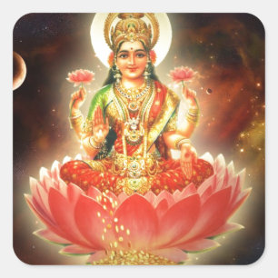 Sticker Carré Déesse de Maa Maha Lakshmi Devi Laxmi de la