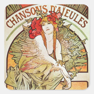 Sticker Carré Déesse des oiseaux