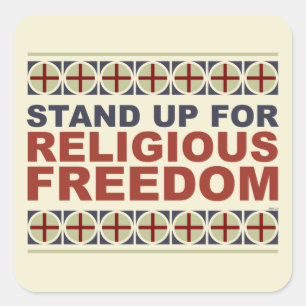 Sticker Carré Défendre La Liberté Religieuse